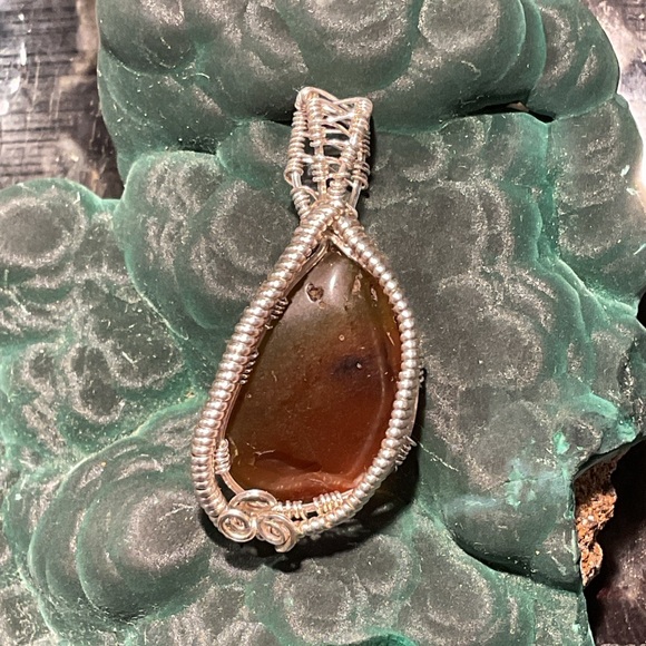 Jewelry - Amber .925 Silver Wire Wrap pendant